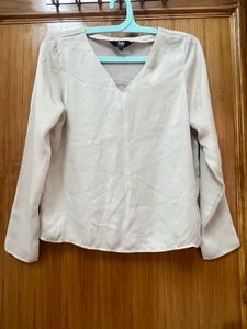 Full Sleeeves Satin Beige Top