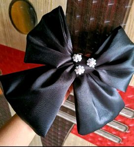 2 Elegant Black Bow Hair Clips