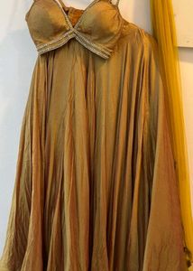 Gold Lehenga Choli Set with Dupatta
