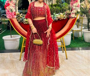 Sequins Embellished Lehenga With Handwork choli