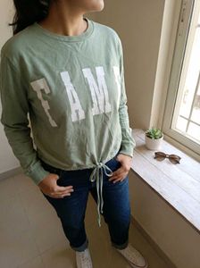 Sage Green &#34;Fame&#34; Sweatshirt