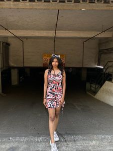 Sexy abstract print dress