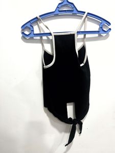 Black Ribbed Crob Trop Back Tie Knot | Small Siz