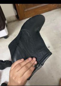 Black Wedge Heel Ankle Boots