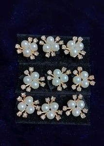 9 Pcs Pearl Velcro Stick-On Hair C
