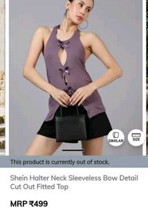 Halter Bow Cutout Top