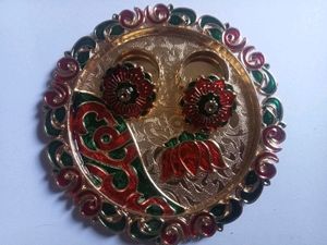 Radha -Krishna Design Rakhi and lumba set &amp; Thali