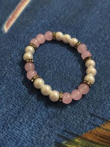 Pink &amp; Pearl Beaded Bracelet ( Candy ) 🍬✨🌸