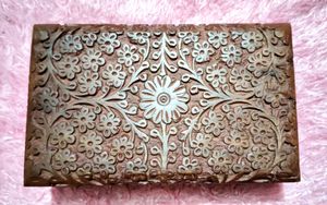 Floral Carved Wooden Box