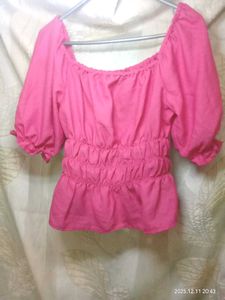 Pink Puff Sleeve Top
