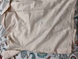 Cream Check Full Sleeves Used Shirt In Xl Size