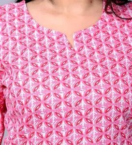 Pink Printed Kurta
