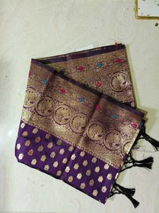 Elegant Blue Banarasi  Silk Saree