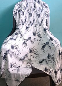 Printed White Dress