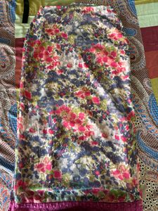Long Slit Floral Skirt