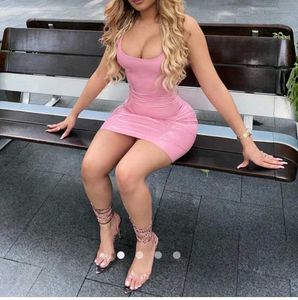 Pink Bodycon Mini Dress