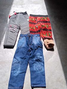 Kids Two Legins Onw Jeans