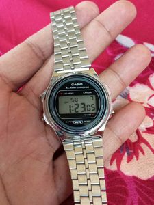 Casio Digital Orignal Silver Vintage Round Dial