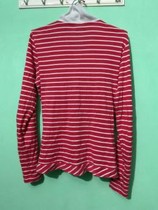 Striped Lacoste Polo Top
