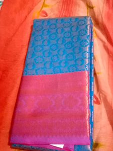 Blue & Pink Silk Saree