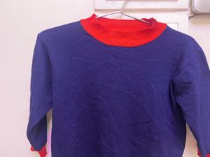 Navy Blue &amp; Red Knit Sweater