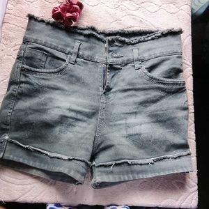 Distressed Denim Shorts