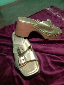 Gold Buckle Platform Sandals