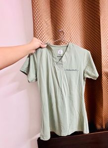 Green V-Neck Top