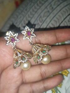 Elegant Pearl & Crystal Drop Earrings