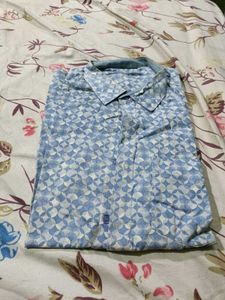 Light Sky Color Printed Half Shirt