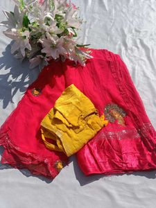 Pure Gourguit Pink Saree