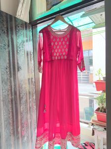 Pink Embroidered Anarkali Kurta