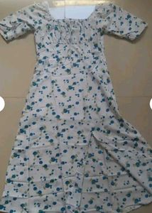 Floral Print White Dress