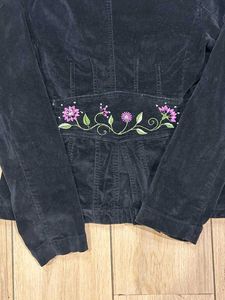 Black Embroidered Velvet Blazer