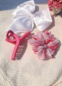 3 Pcs Gift 🎁 Hamper Pink Organza Scrunchies