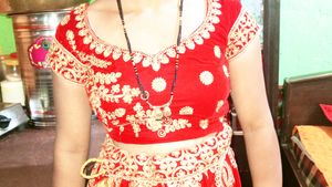 Red Lahange Choli Dupatta M Size