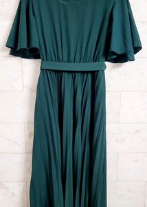 Green Pleated Dress