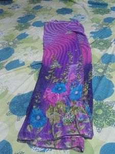 Floral Purple Saree