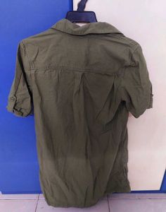 Olive Green Shirt Top, Karen Scott, unused