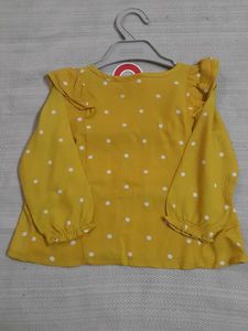 Cute Yellow Polka Dot Top
