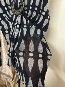 Vintage Black &amp; White Sheer Top