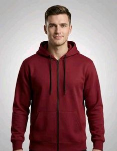 Maroon Zip-Up Hoodie