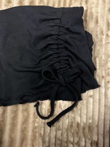 Black Drawstring crop top