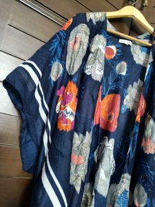 Woven Heart Floral Sheer Cover Up Kimono Top