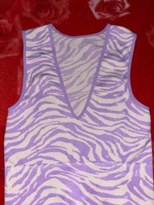 Zebra Print Cropped Tank Anf Purple Pant