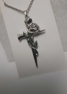 Vintage Rose Cross Necklace
