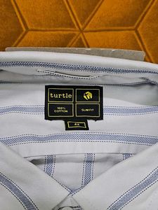 Classic White Shirt With Blue Stripes