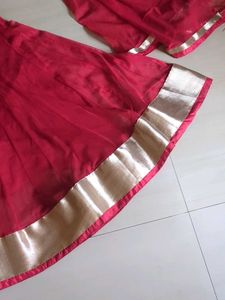 Red &amp; Gold Anarkali Suit