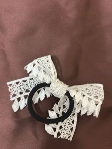 Lace Bow Hair Tie Handmade