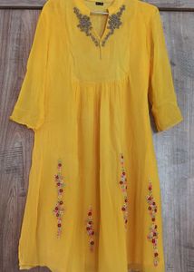GEORGETTE YELLOW KURTA